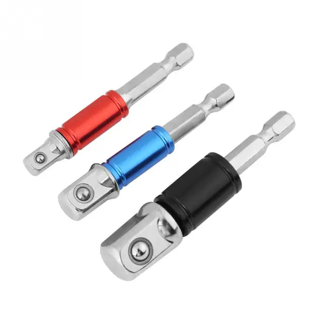 6pcs/Lot 1/4inch Shank Hex Socket Sleeve Magnetic Tools Nut Driver Set Power Tool with Extension Bar Adapter