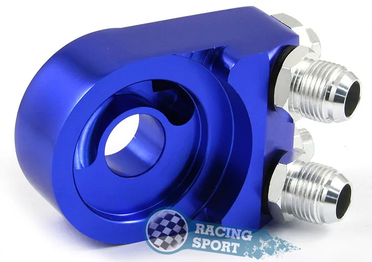 Автомобиль стиль вашего автомобиля синий масляный фильтр охладитель Сэндвич плиты адаптер алюминиевый радиатор охлаждения масла Adapter Kit