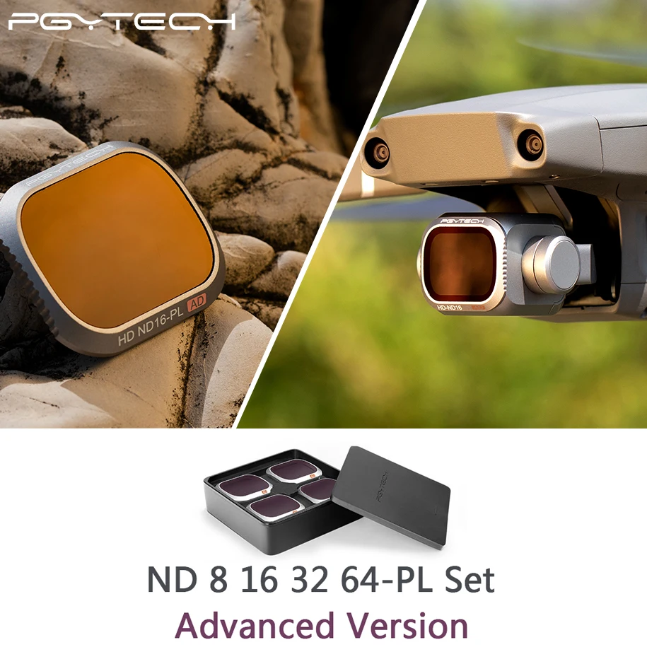 

PGYTECH Advanced Version DJI Mavic 2 Pro ND8PL+16PL+32PL+64PL Filters Kit for DJI Mavic 2 Pro Camera Lens filter Accessories