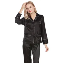 Женские длинные пижамные комплекты Летние повседневные женские шелковые шелковистые пижамы из искусственного атласа, брюки, костюм для сна TZ320