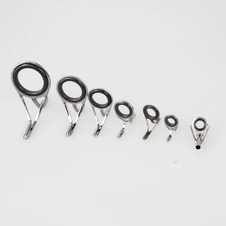 Buy 7pcs Fishing Rod Guides Tip Top Repair Kit Stainless Steel Rod Guides For