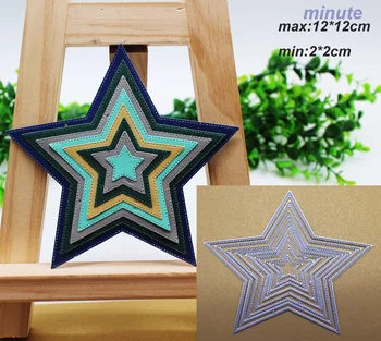 

8pcs Five-pointed star set Metal Cutting Dies Mold Cut Dies For DIY Scrapbooking Photo Album Embossing Stencils Paper Cards