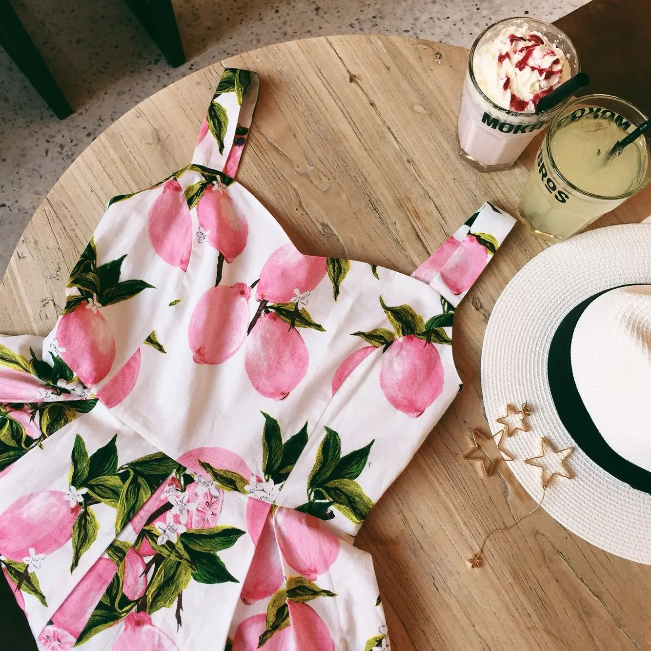 Женское платье до колен с карманами и принтом розового лимона хлопковое большого