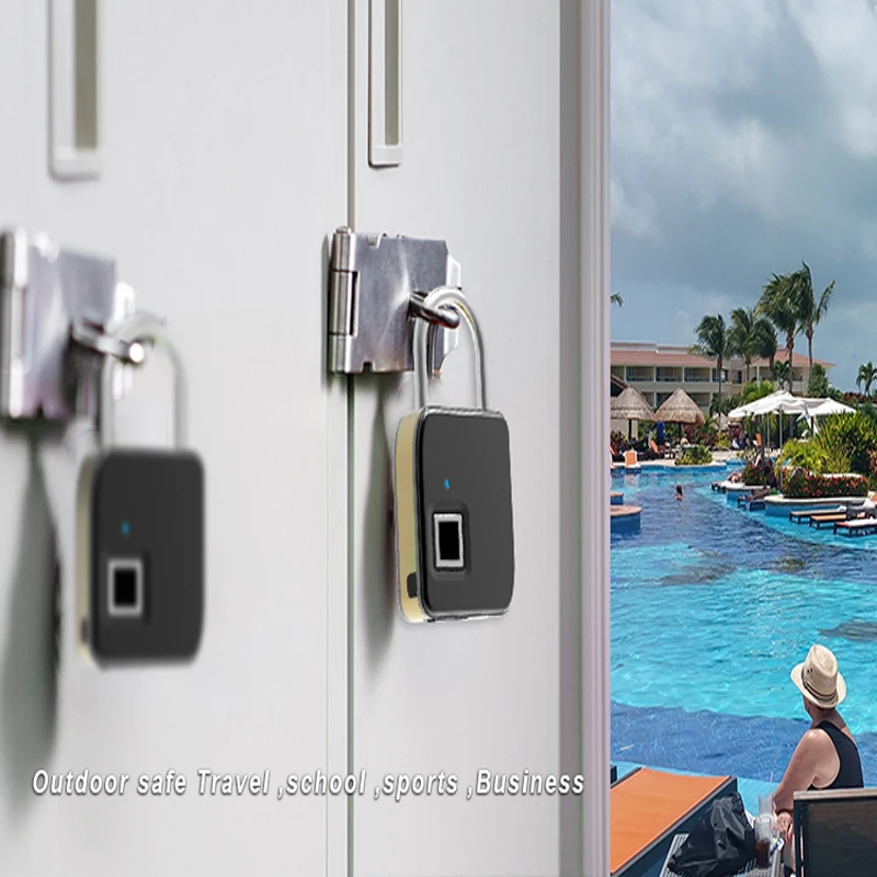 

Fingerprint Padlock Smart Lock Quick Access Ketless Metal Waterproof Portable Security Lock Anti-Theft Padlock