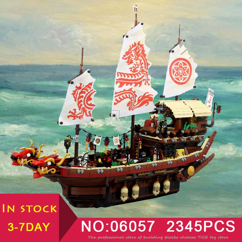 

LEPIN 06057 Ninja Movie Dragon Ship Destiny's Bounty Set Compatible LegoINglys 70618 Model Building Blocks Brick Toy