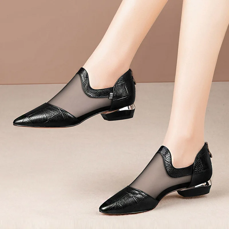 Сандалии-гладиаторы большого размера 41; сандалии из сетчатого материала; женская обувь на низком каблуке с высоким берцем; Sandalias Mujer; женские модельные туфли; zapatos mujer; 7509 - Цвет: Черный