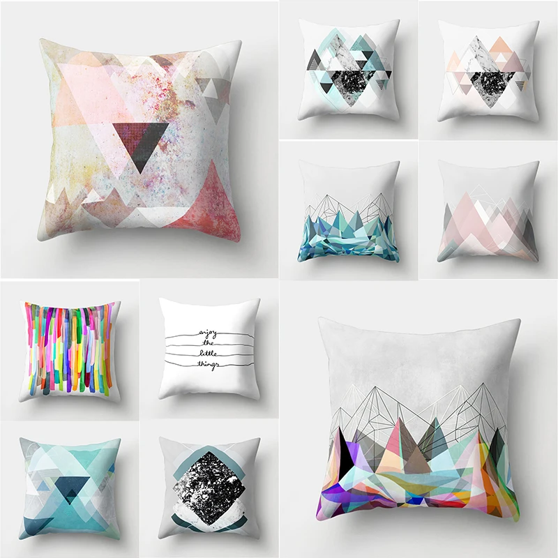 

Nordic Simple Lines Diamond Cushion Cover 45x45cm Geometric Printed Throw Pillow Covers Decorative Decoration Maison Pillowcases