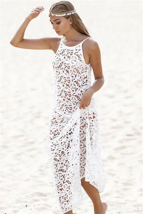 white beach dress