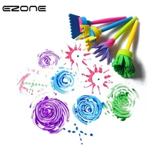 EZONE 4 шт. кисть-губка различной формы для детей DIY цветок граффити акварельные губка для рисования художественные игрушки офисные поставки