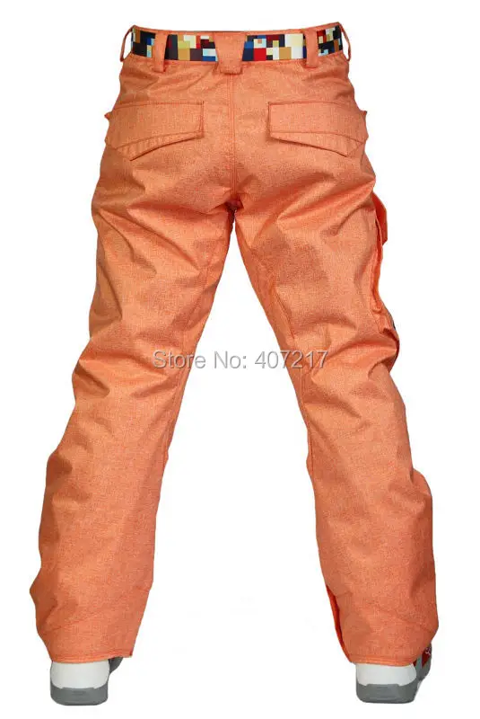 Мужские лыжные брюки оранжевого цвета для катания на лыжах, сноубординга, синие зимние штаны серого цвета, водонепроницаемые, 10 к, ветрозащитные