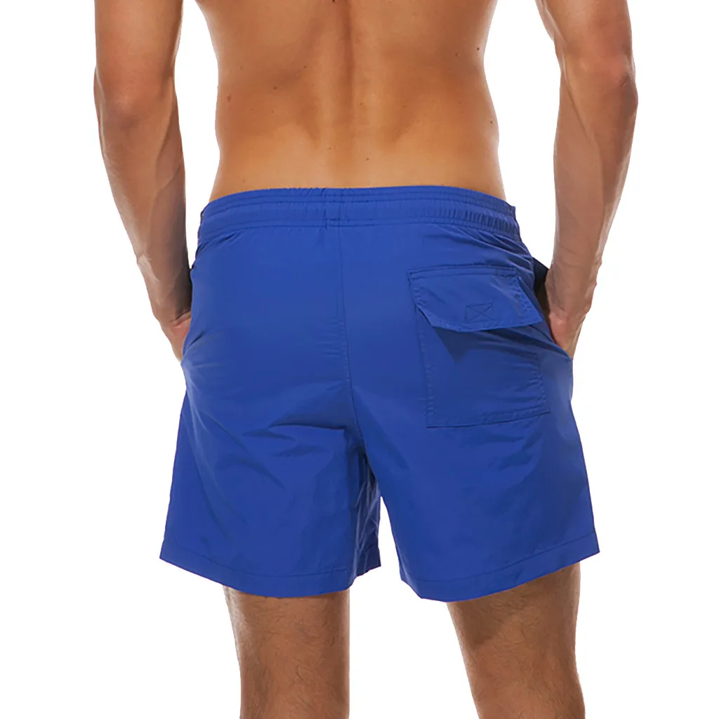 Пляжные шорты Новое поступление, с эластичной резинкой на талии, быстросохнущая для мужчин пляжные шорты однотонные мужские пляжные шорты для плавания короткие de bain homme