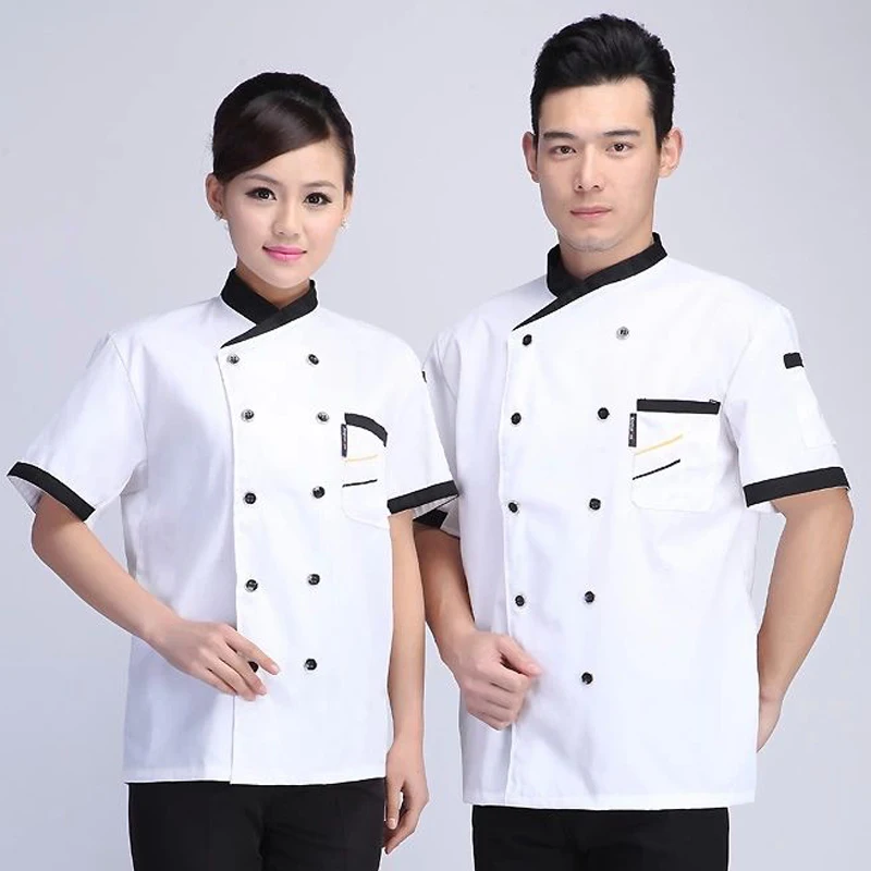 New Hot Cook suit short sleeve white chef jacket cheap chef uniform