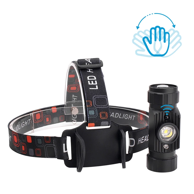 Мини Мощный светодиодный налобный фонарь с датчиком заряда 18650 1 режим usb