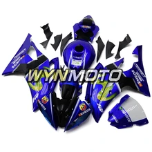 Выполните обтекатели комплект для Yamaha R6 2008- 08 год впрыск АБС пластмасса оправы Полный крышка капота цвет синий, черный; большие размеры в байкерском стиле