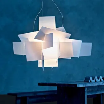 

Nordic post-modern creative personality art restaurant bar lamp white acrylic stacking chandelier led lighting fixture led lamps