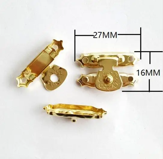 2000 шт 16*27 мм Золотая латунная бронзовая застежка пряжка подарок металлический замок крепеж шкаф чехол кнопка аксессуары