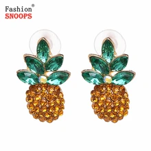 Новое поступление, серьги с кристаллами, опт, модные ананасовые стразы, серьги-гвоздики для женщин