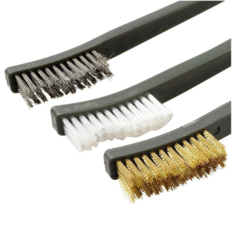 7pcs/Set 3pcs Steel Wire Brush+ 4pcs Nylon Pick Set Universal Gun Hunting Cleaning Kit Tactical Rifle Pistol Gun Cleaning Tool