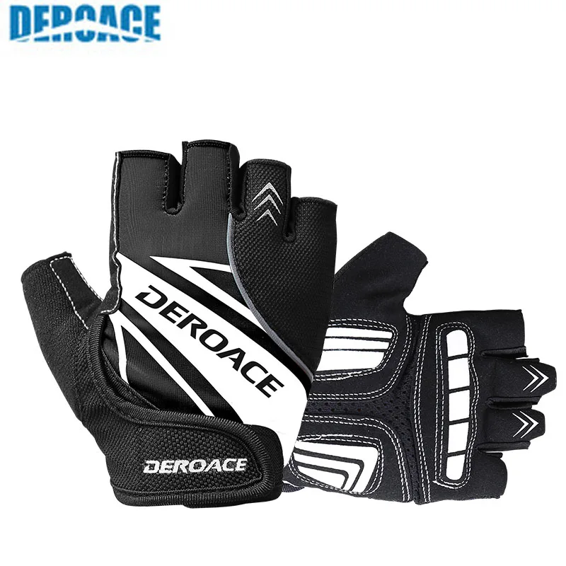 

DEROACE Cycling Bicycle Glove Bicycle GEL Anti-slip Pad Half Finger Finger Bike Sport Driving Gloves Lycra Washable Men Gloves