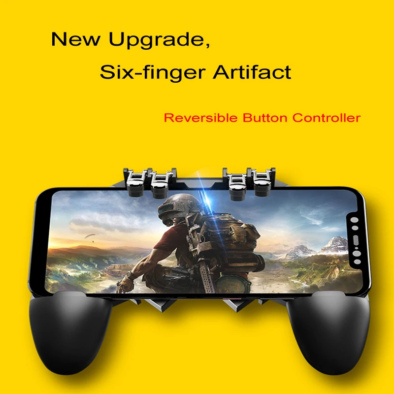 Mobile PUBG Controller Turnover Button Gamepad for PUBG IOS Android Six 6 Finger Operating Gamepad Peripherals PUBG Controller