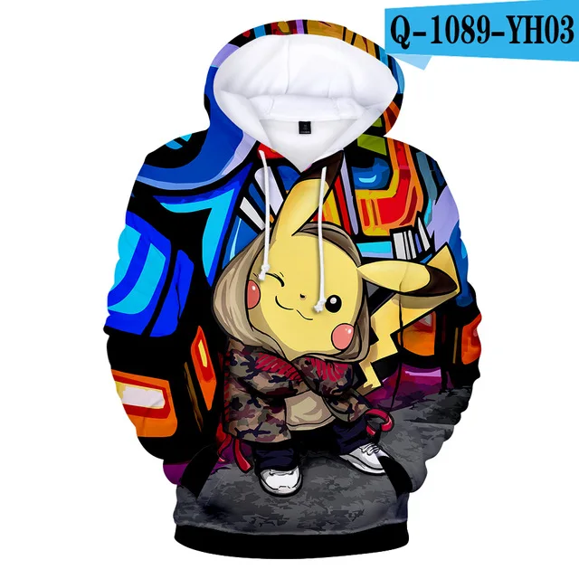 Одежда для Пикачу с покемонами для детей от 2 до 13 лет, толстовки с капюшоном и длинными рукавами для мальчиков и девочек, верхняя одежда, детская куртка с капюшоном - Цвет: 3dtz-666