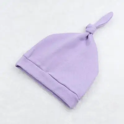 Короткая шапка для новорожденных; хлопковая вязаная шапочка для маленьких мальчиков и девочек; ZJS0003 - Цвет: purple