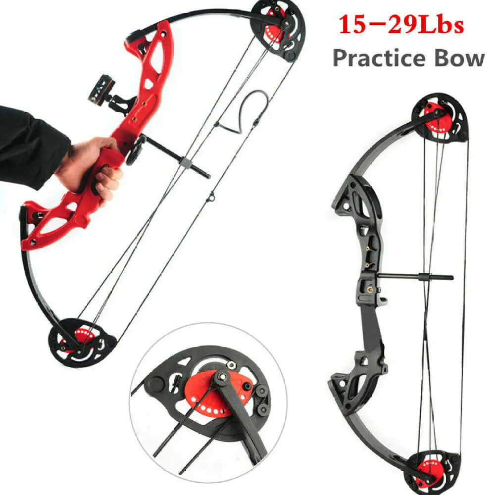 

15-29 lbs Compound Bow 19"-28" Adjustable Twin Cam Right-Hand Bow For Beginner Archery