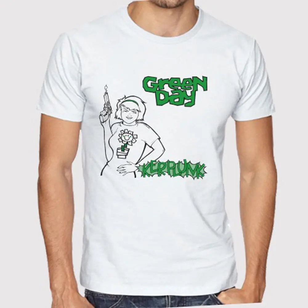 Green Day Kerplunk Logo Punk Rock Legend Men's White T-Shirt Size S to 3XL Men T-Shirt Men Clothing Plus Size top tee