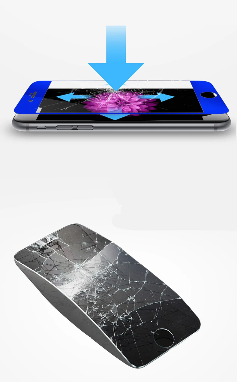 Золото уровень твердости 9H защитное зеркало стекло для iPhone 5 5S SE 6 6S Plus гальванических закаленное спереди + задняя защитная пленка