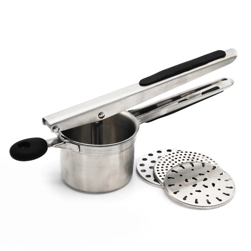 

Stainless Steel Potato Masher Ricer Press Mashed Potatoes Tool Crushing Potatoes Puree Fruit Vegetable Juicer Press Maker Tool
