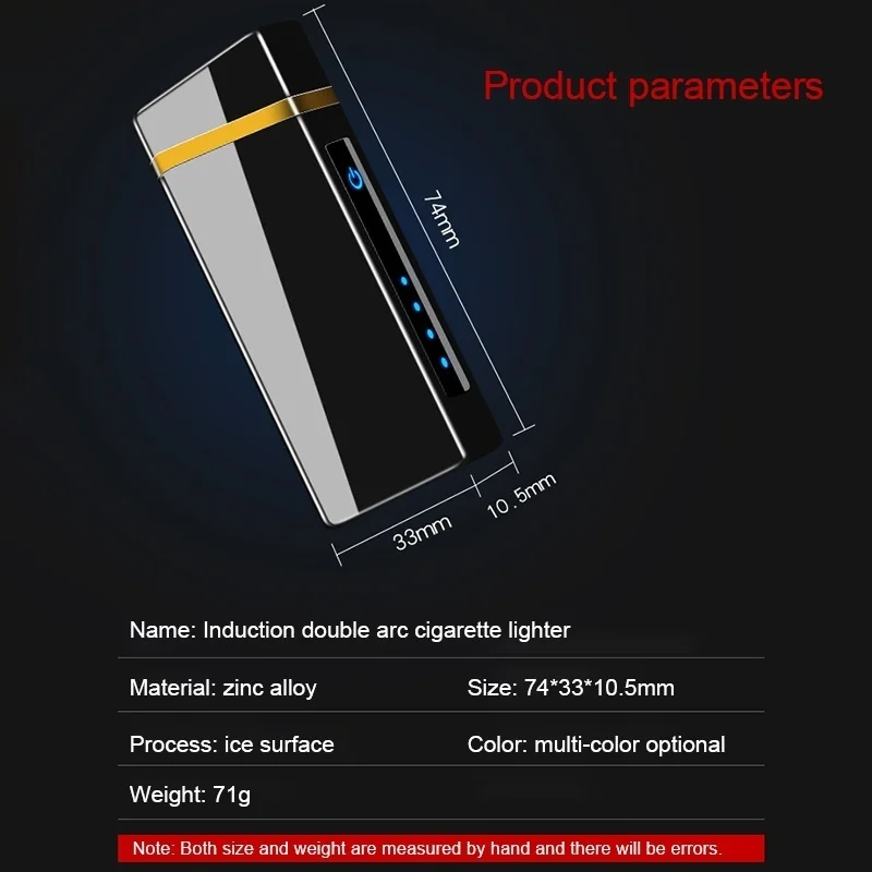 Сигарная двойная дуговая электрическая зажигалка с зарядкой от Usb, ветрозащитная Зажигалка для сигарет, плазменная дуга, турбо, Encendedor, электронные гаджеты для мужчин