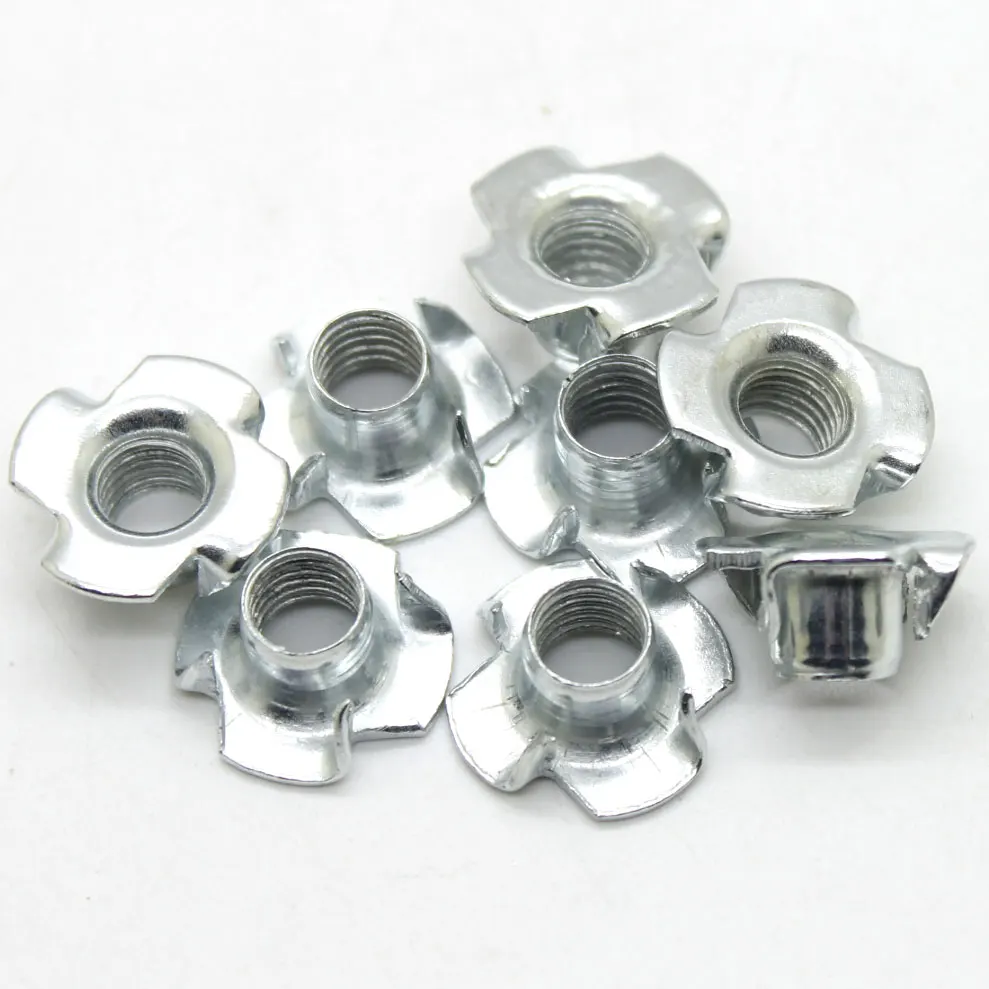 20Pcs M5 Four Pronged Tee Nuts Captive Blind Inserts For Wood Furniture