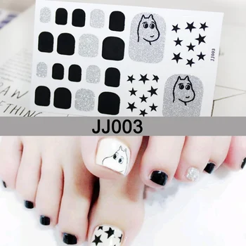 

22 Pcs/Sheet Water-proof Full Toe Nail Stickers 3D DIY Nail Art Decoration H7JP