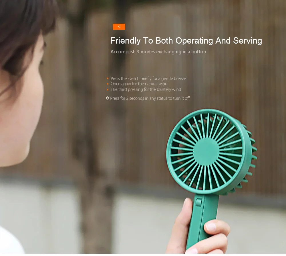 Xiaomi Youpin VH Stylish Portable Handhold Fan with a Detachable U-shaped Base