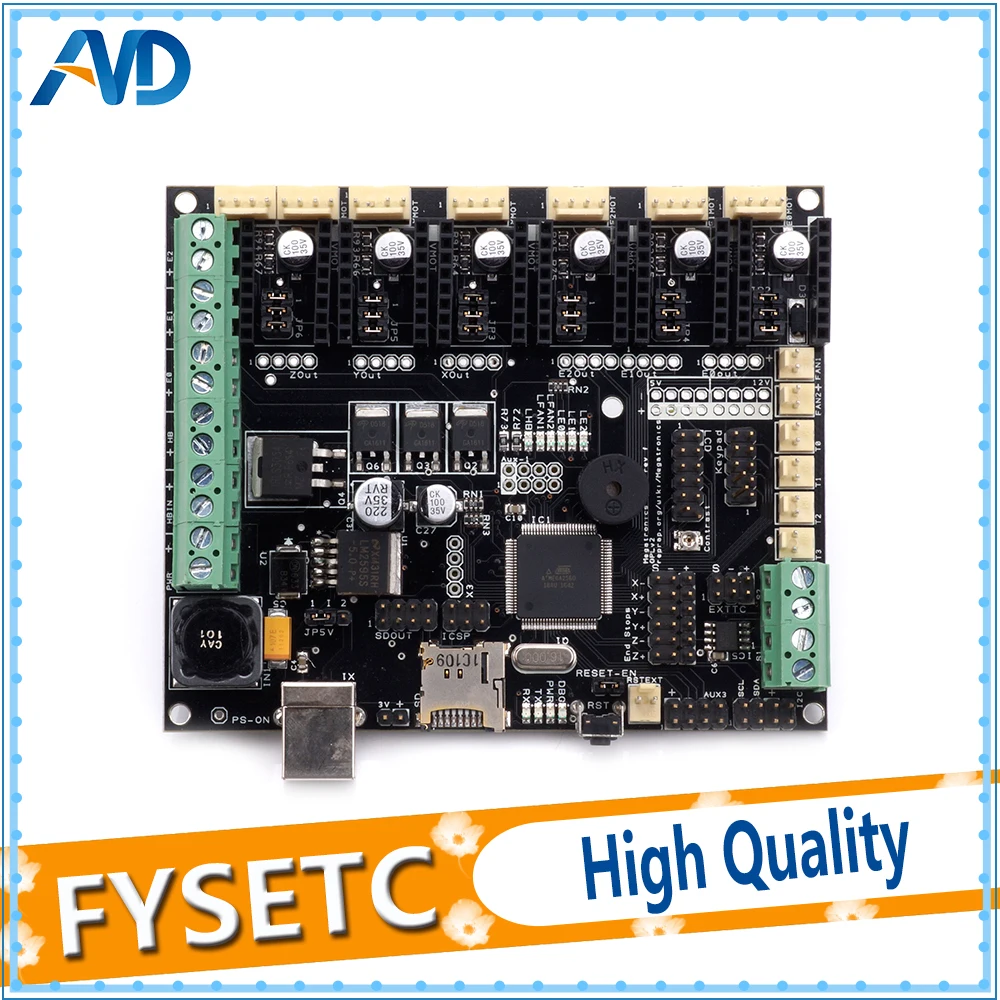 

3D Printer Motherboard Megatronics V3 Control Board With Two Welding AD597 Chip and Data Cable 3D Printer Parts Free Shipping
