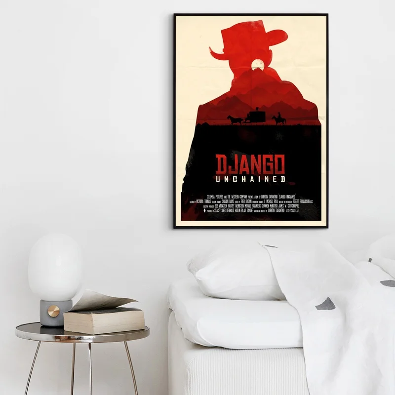 Художественный чехол Django a Quentin Tarantino с развязанными цепями кинопостер Холщовый