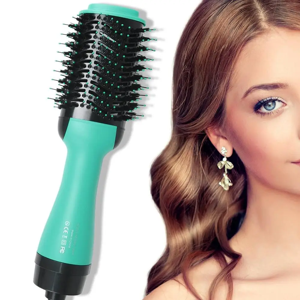 Electric Heating Comb Hair Straightener Curler Professional Salon One Step Dry/Wet Two Using Hair Dryer Brush