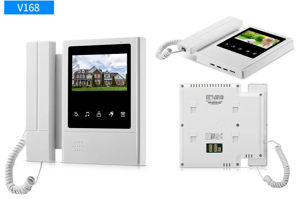 Porteiro para Casa Cor de Vídeo Polegada Tft-lcd Porta Telefone Campainha Intercom Sistema Monitor Interno Tela Vídeo 25 Ringtone Obo 4.3 10 Interfone com câmera