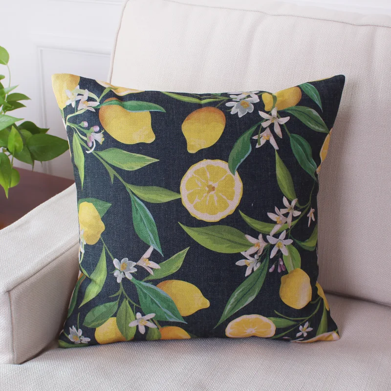 DUNXDECO наволочка, декоративная наволочка, чехол, свежее Лимонное дерево, растения, принт, для дивана, стула в саду, украшение