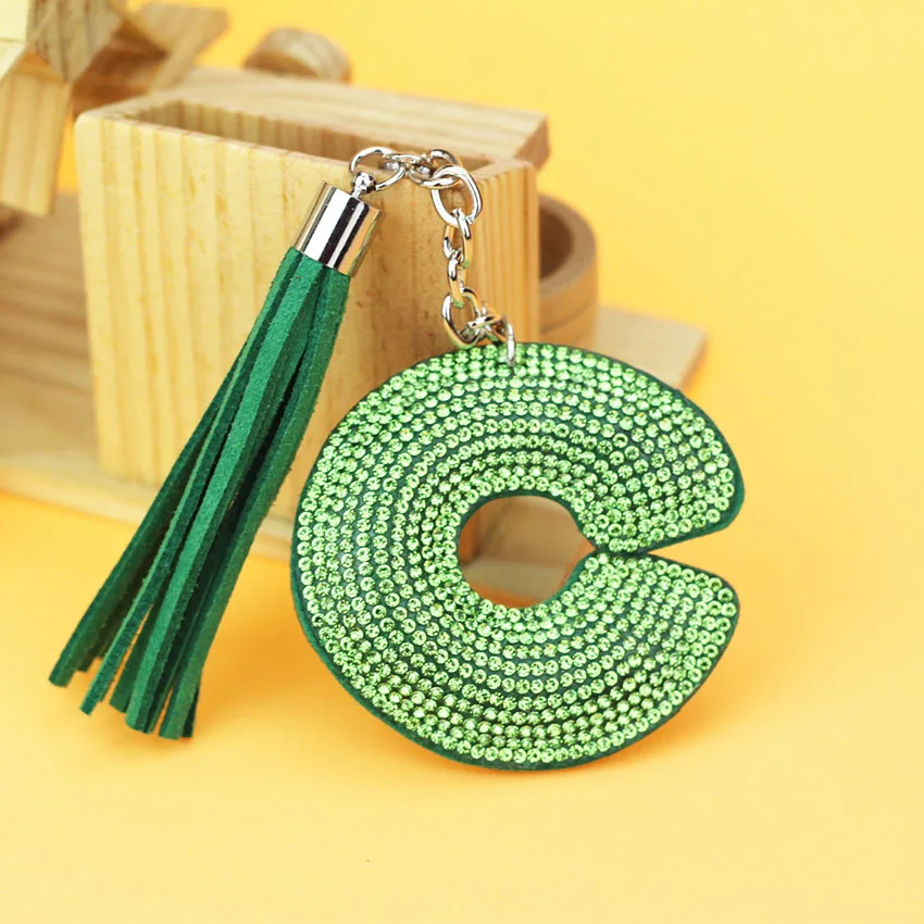 

Lettering Keychains PU Leather Double Pendant Keyrings Personalized Gift For Car Key Chain Holder