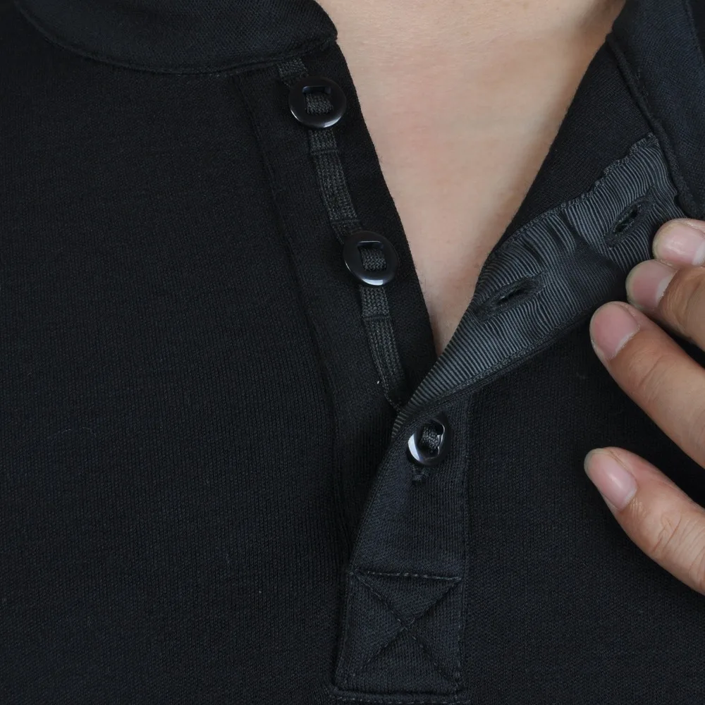 100% GM Huntsman Henley Мужская Мериносовая шерстяная Футболка Базовый слой с длинным