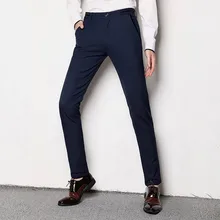 Стрейч Осенняя новинка г.; модные Бизнес брюки вечерние свадебные джентльмен плюс Размеры костюм брюки