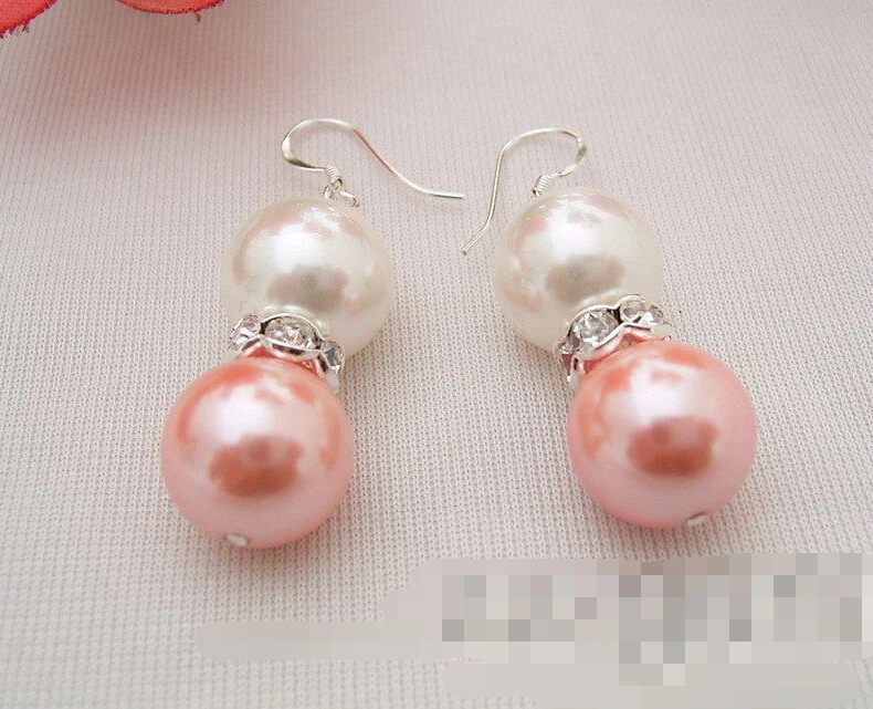

1327 Pink Sea Shell Pearl Earrings