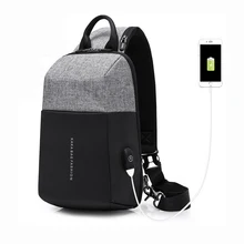 Модная зарядка через usb Одиночная сумка через плечо мужская нагрудная Повседневная сумка маленькая сумка через плечо Оксфорд винтажные мужские сумки через плечо Z990