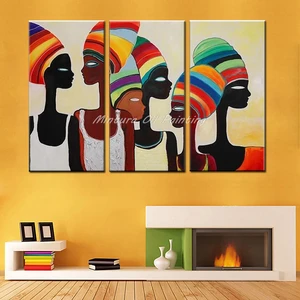 Mintura Art Decorative Wall Painting African Woman Paintings Modern Abstract Oil Painting Canvas Pictures For Living Room