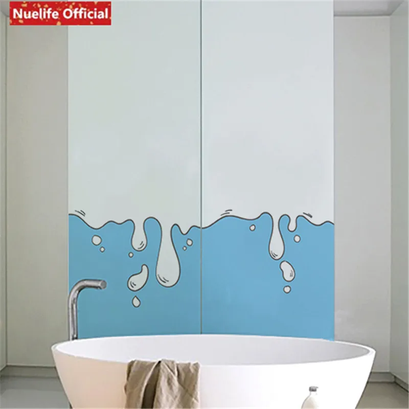 Custom size sea water drop pattern frosted electrostatic glass film bathroom kids room waterproof sunscreen pvc window | Дом и сад