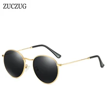 ZUCZUG классические ретро поляризационные солнцезащитные очки мужские круглые оправы в стиле рок-панк солнцезащитные очки для вечеринок Мужские цветные очки маленького размера UV400