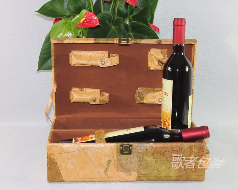 [Song] Подарочная коробка для вина с изображением земли вина, двойная ветка, заводские магазины, оптовая продажа