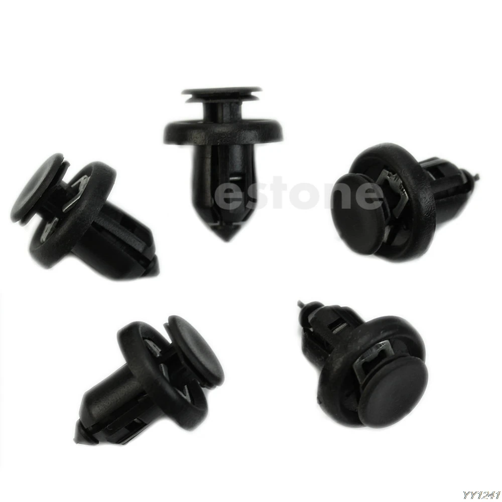 

100pcs New Front Bumper Nylon Retainer Plastic Clip Fastener 10mm For Honda G6KC