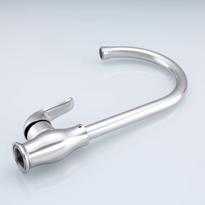 IVRICH Stainless Mirror Polished Kitchen Faucet Ceramic Core Kitchen Tap Deck Mount Sink Mixer ML102